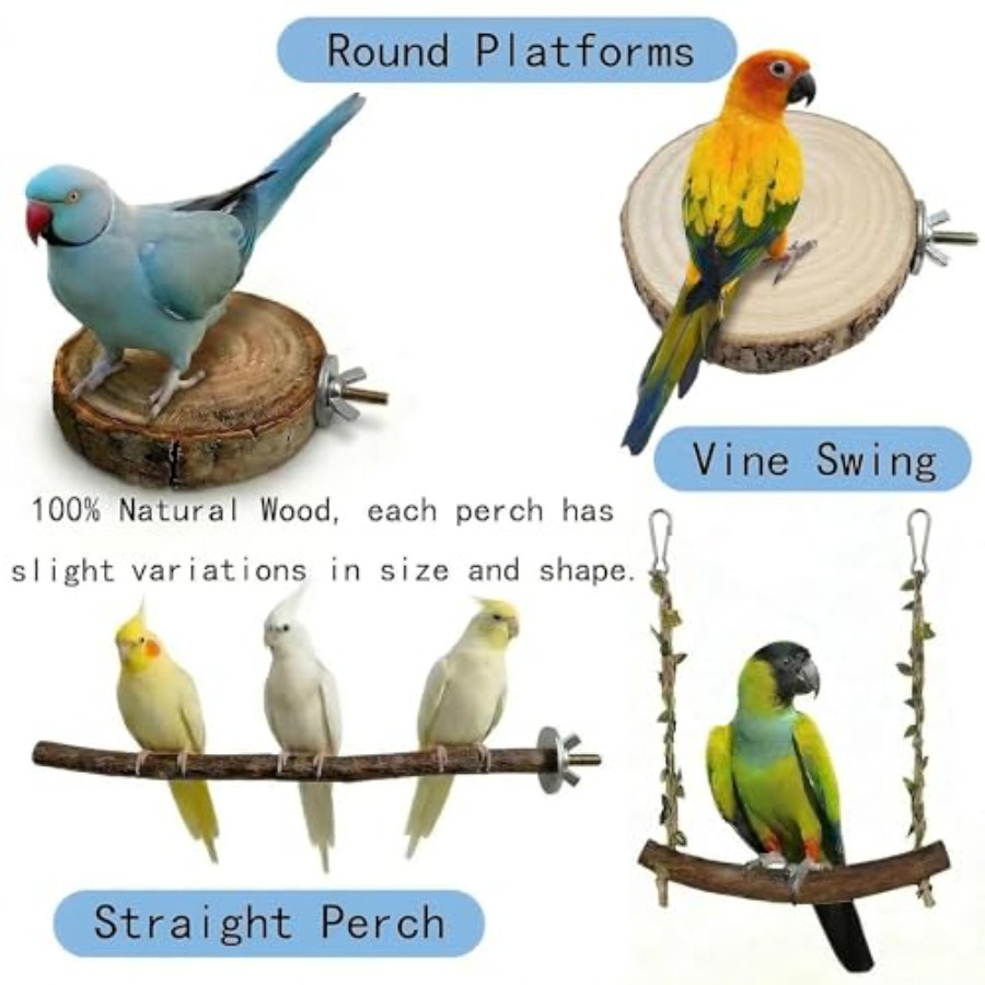 8PCS natural wood bird perches - Health & Wellness U Of T recension och pris
