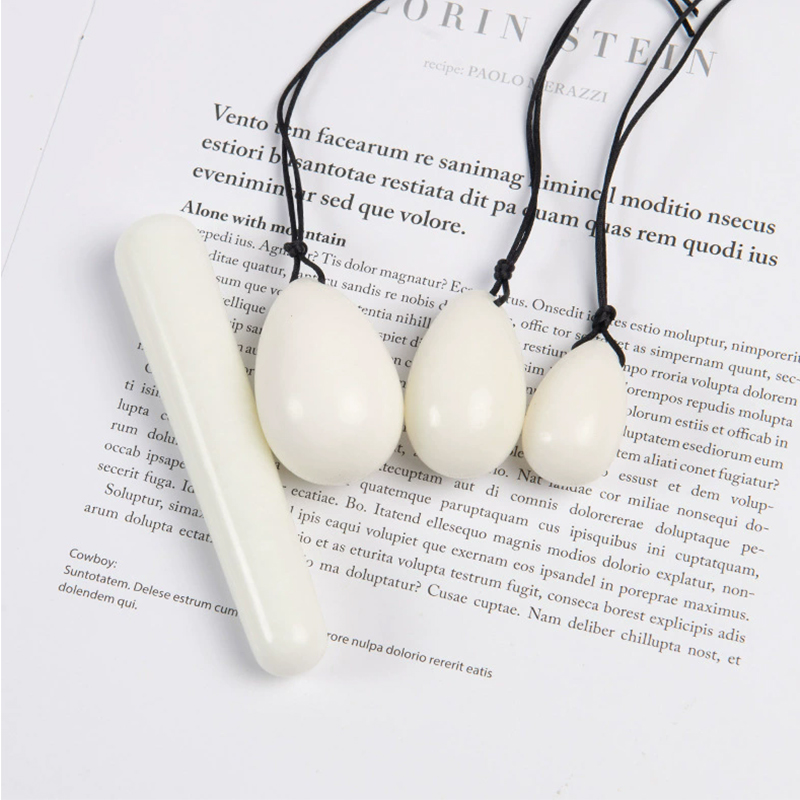 White Jade Drilled Eggs Set Yo - Healing Crystal Set recension och pris