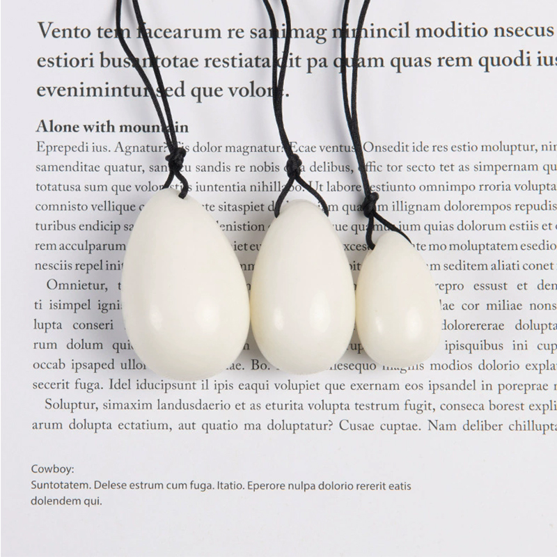 White Jade Drilled Eggs Set Yo - Healing Crystal Set recension och pris