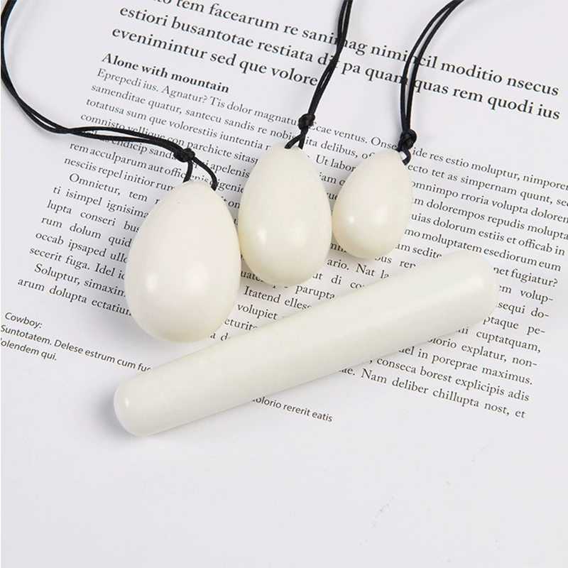 White Jade Drilled Eggs Set Yo - Healing Crystal Set recension och pris